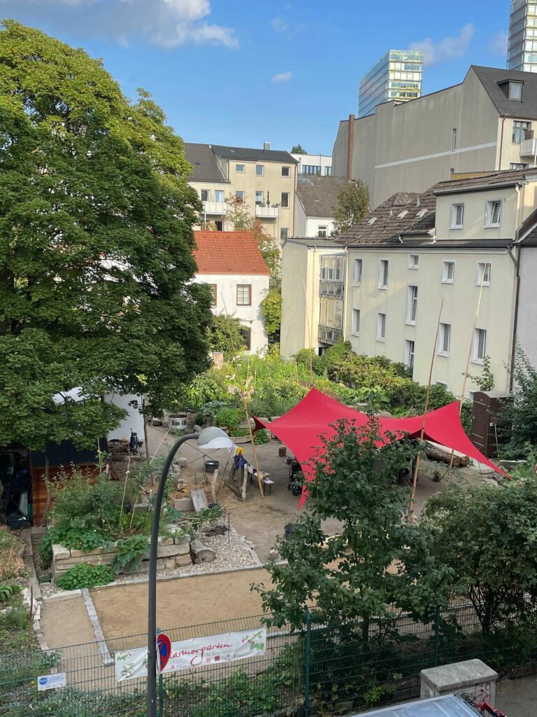 Der Marmorgarten im Sommer 2023 aus einem Nachbarhaus fotografiert. Foto: Björn Saß